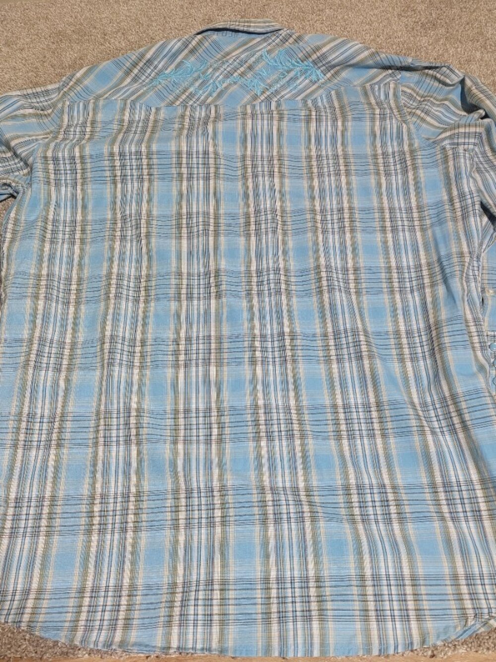 Vintage Painted Mesa Embroidered Western Shirt - Pearl Snap Size XLT - Picture 7 of 9